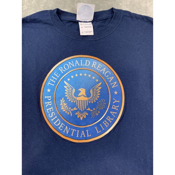 Ronald Reagan Presidential Library Youth Small Navy-Blue Shirt Republican Goat - Picture 6 of 9